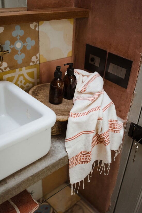 Ecru Adwa Woven Hand Towel - Lava Bathroom Accessories Ecru 