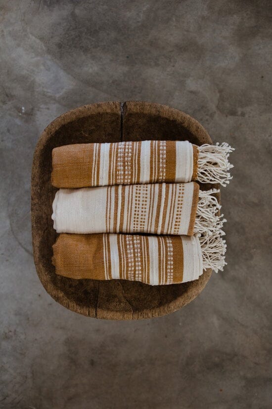 Ecru Adwa Woven Hand Towel - Ochre Bathroom Accessories Ecru 