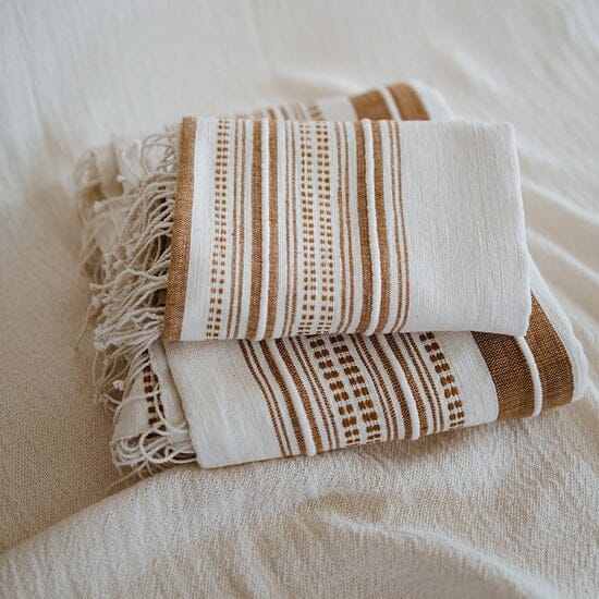 Ecru Adwa Woven Hand Towel - Ochre Bathroom Accessories Ecru 