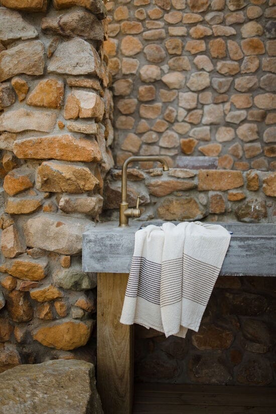 Ecru Skaap Woven Hand Towel - Charcoal Bathroom Accessories Ecru 