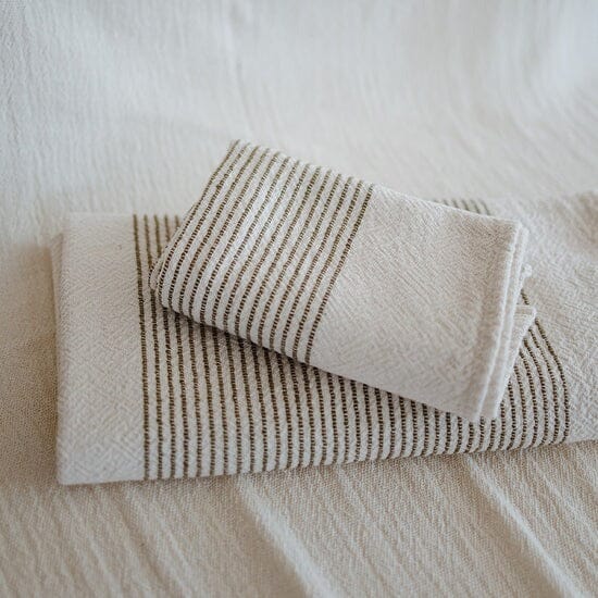 Ecru Skaap Woven Hand Towel - Olive Bathroom Accessories Ecru 