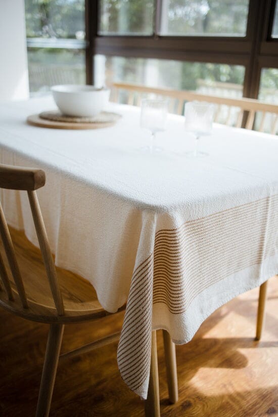 Ecru Skaap Woven Tablecloth - Mustard Kitchen Textiles Ecru 