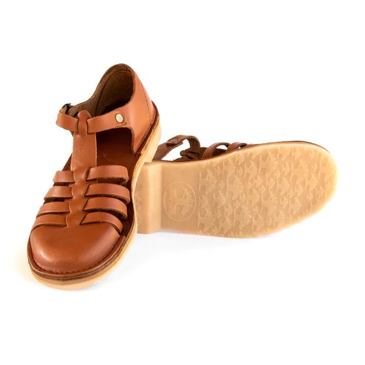 Groundcover Grandpa Ladies Tan Leather Sandal Sandals Groundcover 