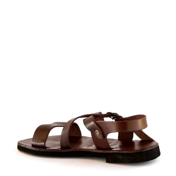 Groundcover Ladies Broad Strap Leather Sandal - Brown Sandals Groundcover 