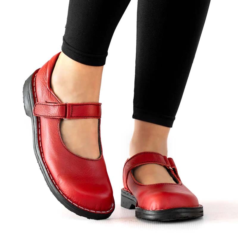 Groundcover Ladies Mary-Jane Shoe - Red Shoes Groundcover 