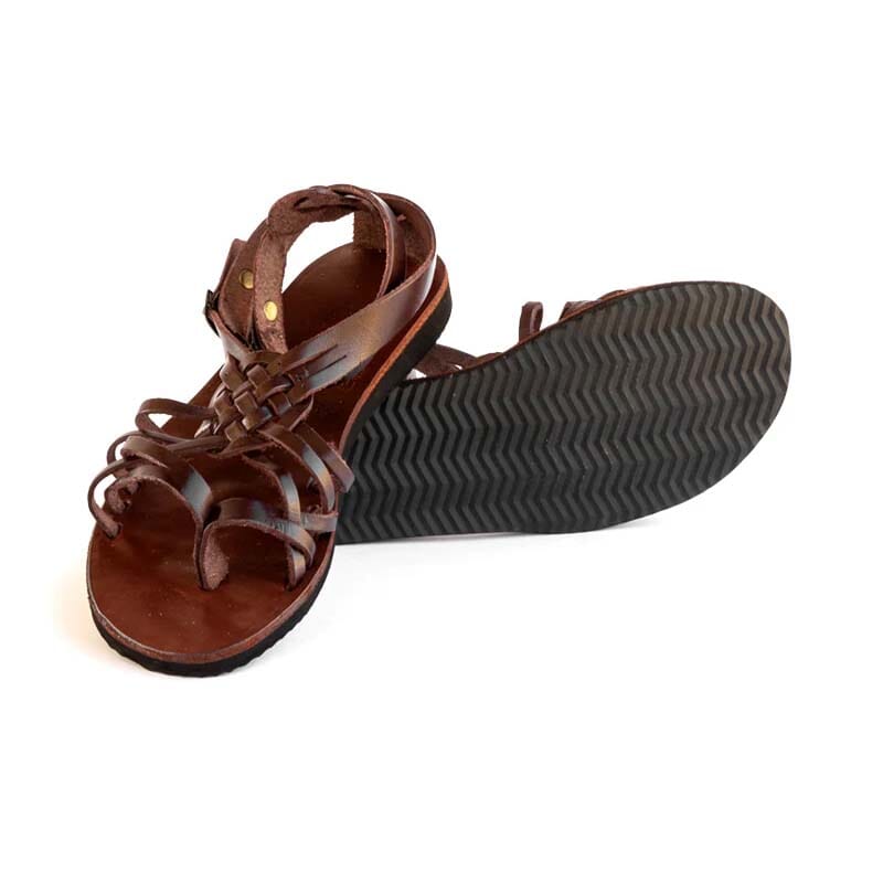Groundcover Ladies Princess Leather Sandal - Brown Sandals Groundcover 