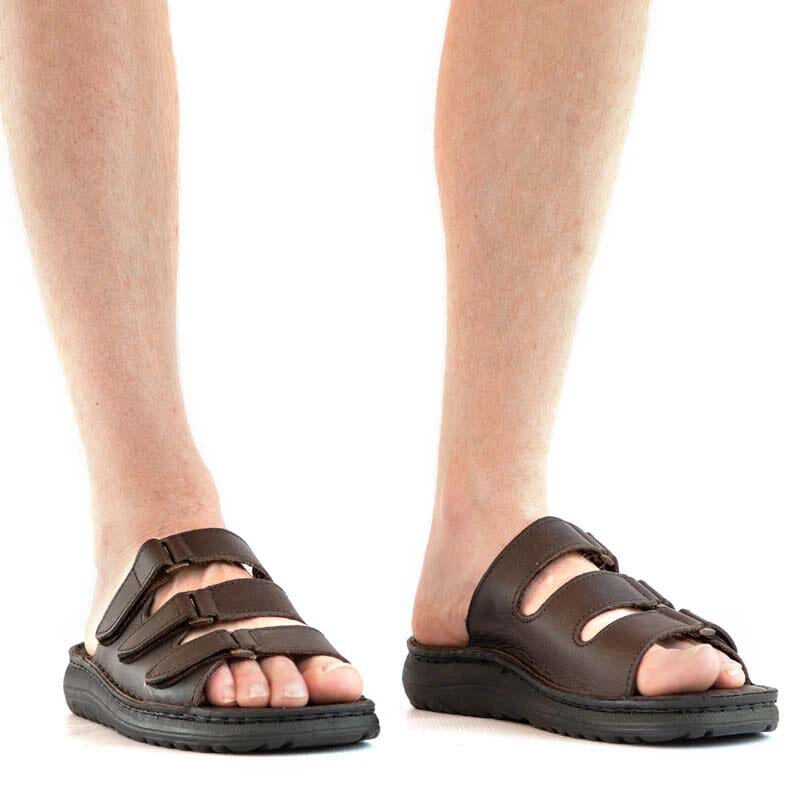 Groundcover Mens Centurion Leather Sandal - Brown Sandals Groundcover 