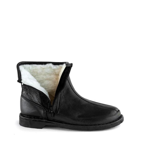 Groundcover Wool Winter Leather Boot - Black Boots Groundcover 
