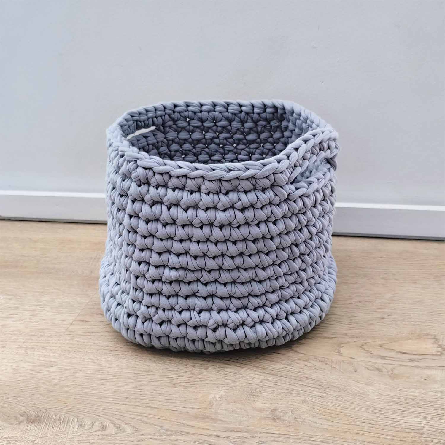 H18 Light Grey Cotton Crochet Planter Baskets & Planters H18 Foundation 