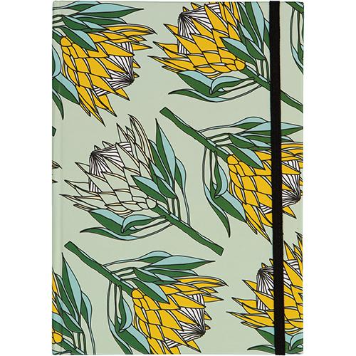 aLoveSupreme Lined A5 Protea Notebook stationery aLoveSupreme king protea on yellow