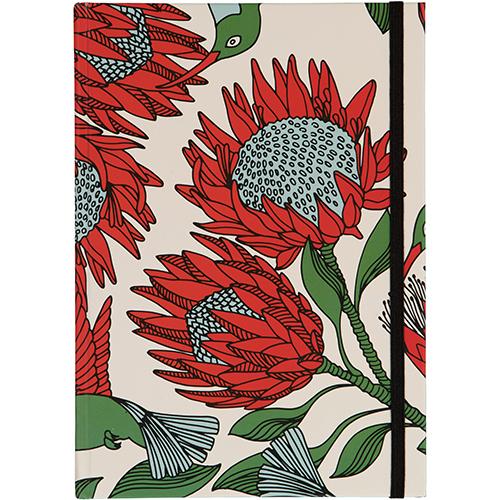 aLoveSupreme Lined A5 Protea Notebook stationery aLoveSupreme protea on cream