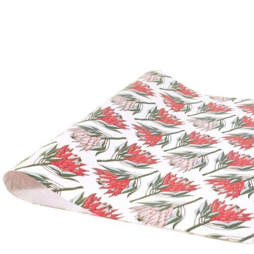 aLoveSupreme Wrapping Paper with Proteas Wrapping Paper aLoveSupreme Pink King Protea on White 