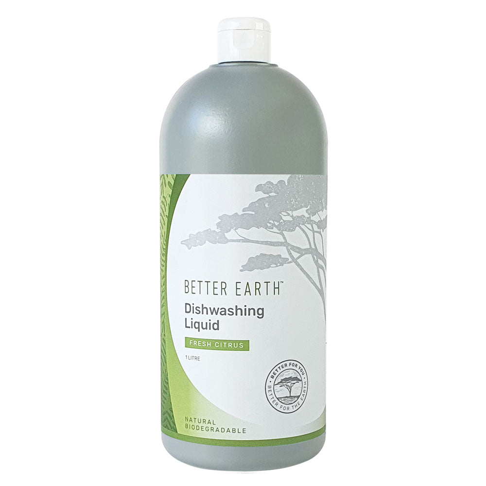 Better Earth Natural Dishwashing Liquid Kitchen & Bathroom Better Earth 1 litre Fresh Citrus 