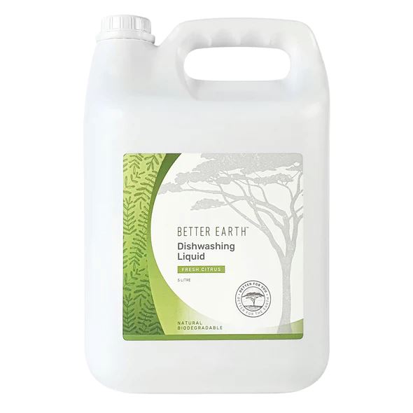 Better Earth Natural Dishwashing Liquid Kitchen & Bathroom Better Earth 5 litres Fresh Citrus 