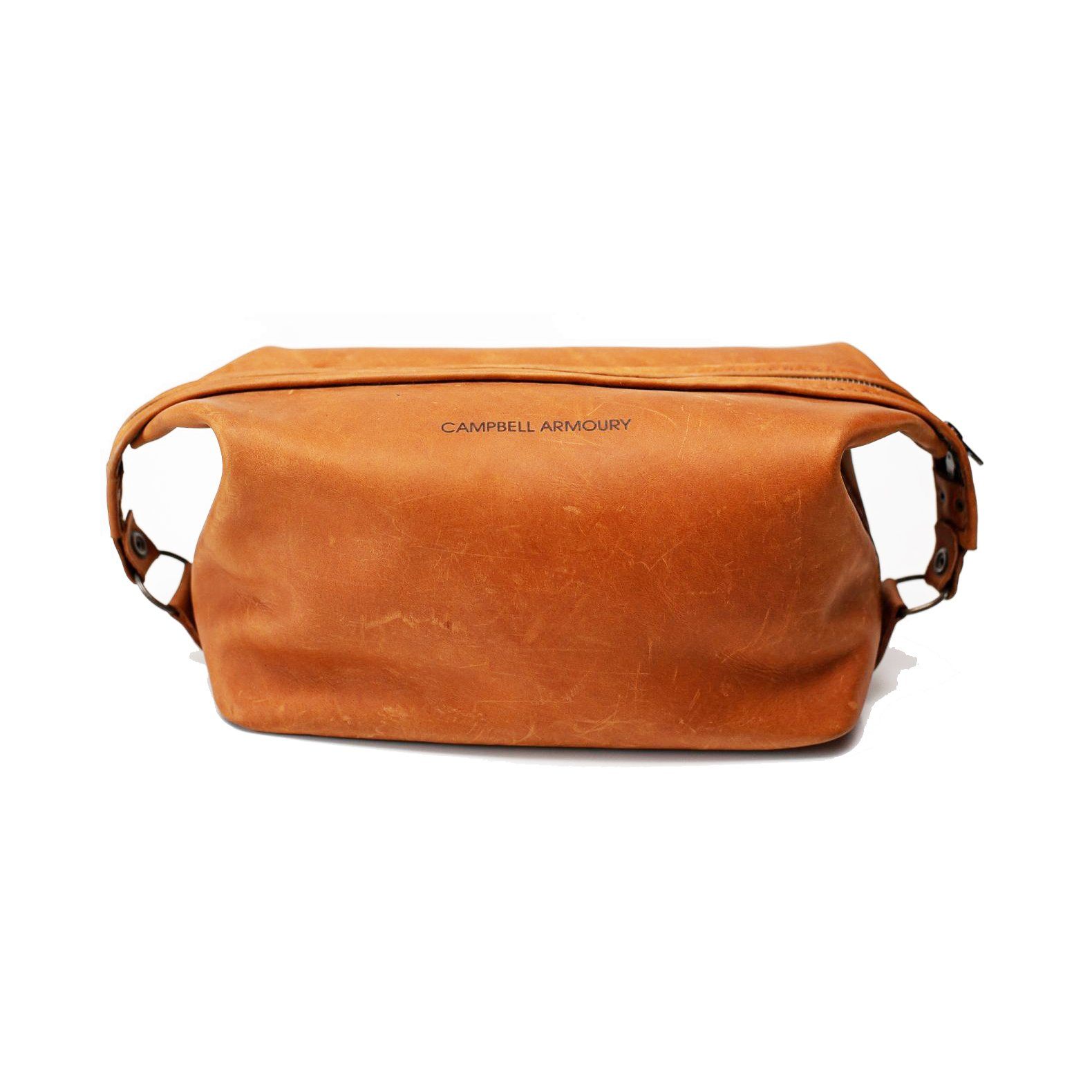 Campbell Armoury Leather Toiletry Bag clothing & accessories Campbell Armoury tan