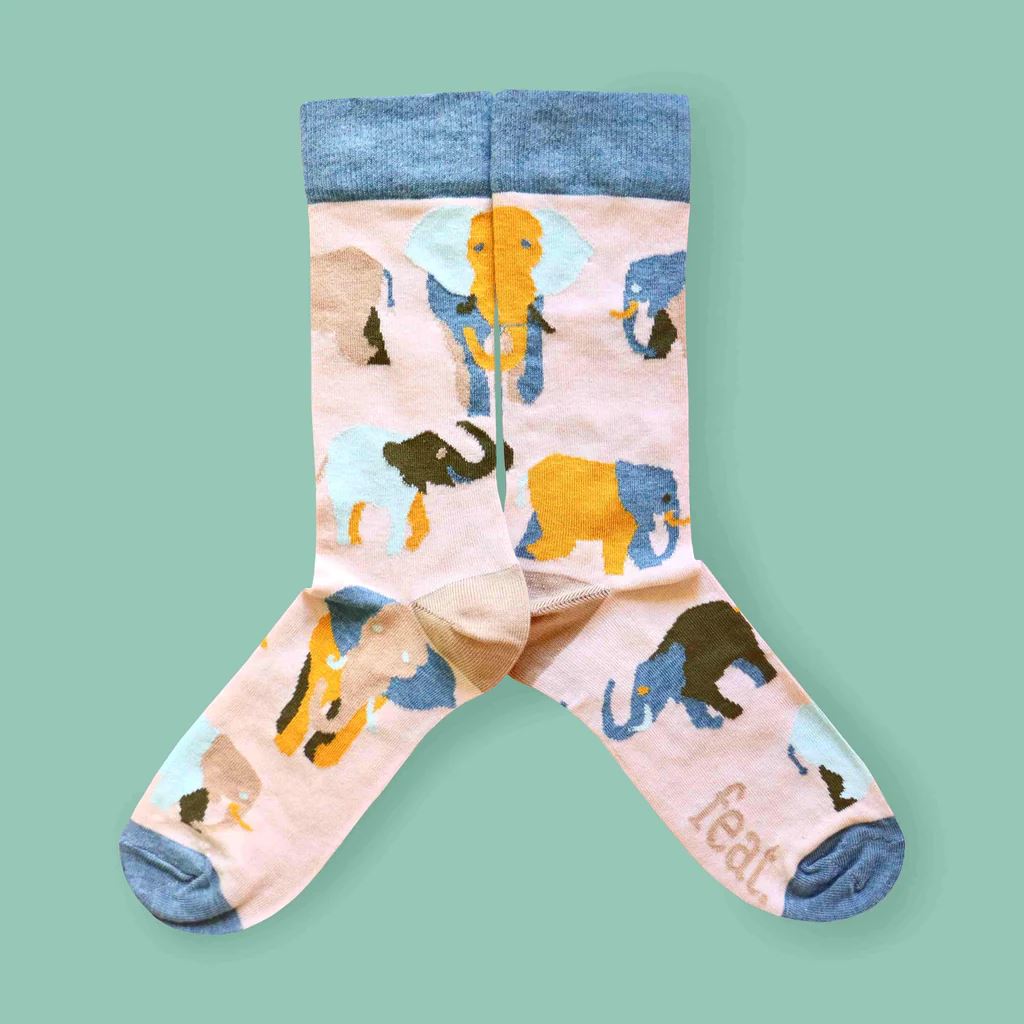 FEAT Ladies' Socks Colour Block Elephant Socks & Tights FEAT Sock Co. 