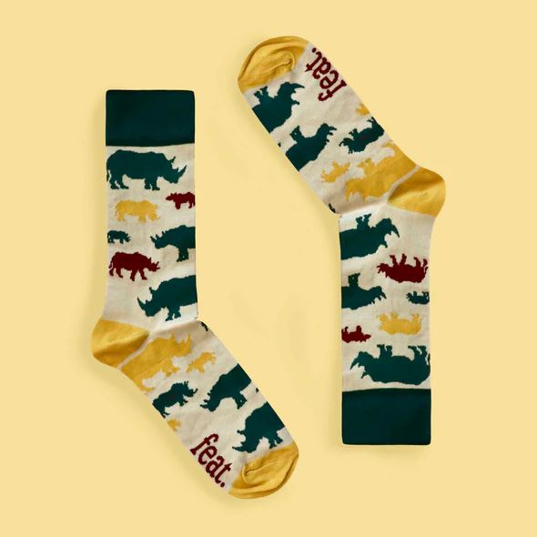 FEAT Men’s Milk & Forest Rhino socks Socks & Tights FEAT Sock Co. 