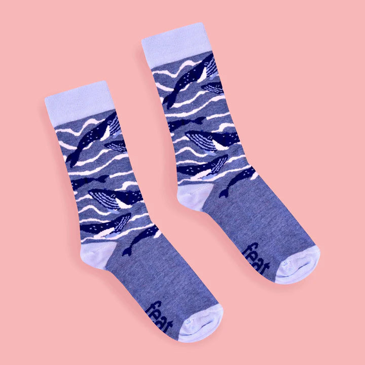 FEAT Sock Co. Ladies' Denim Whale socks Socks & Tights FEAT Sock Co.