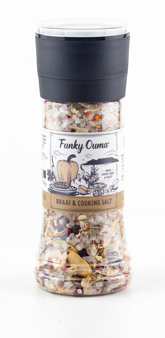 Funky Ouma Braai & Cooking Salt Grinder 260ml Salts, Herbs & Spices Funky Ouma 
