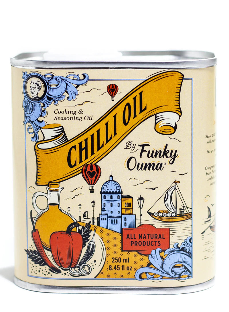 Funky Ouma Chili Oil Tin 250ml Vinegars & Oils Funky Ouma