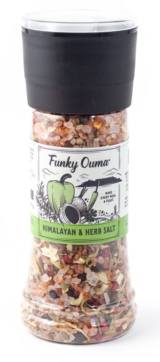 Funky Ouma Himalayan Salt & Herb Grinder 280ml Salts, Herbs & Spices Funky Ouma 
