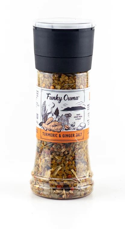 Funky Ouma Tumeric & Ginger Salt Grinder 260ml Salts, Herbs & Spices Funky Ouma 