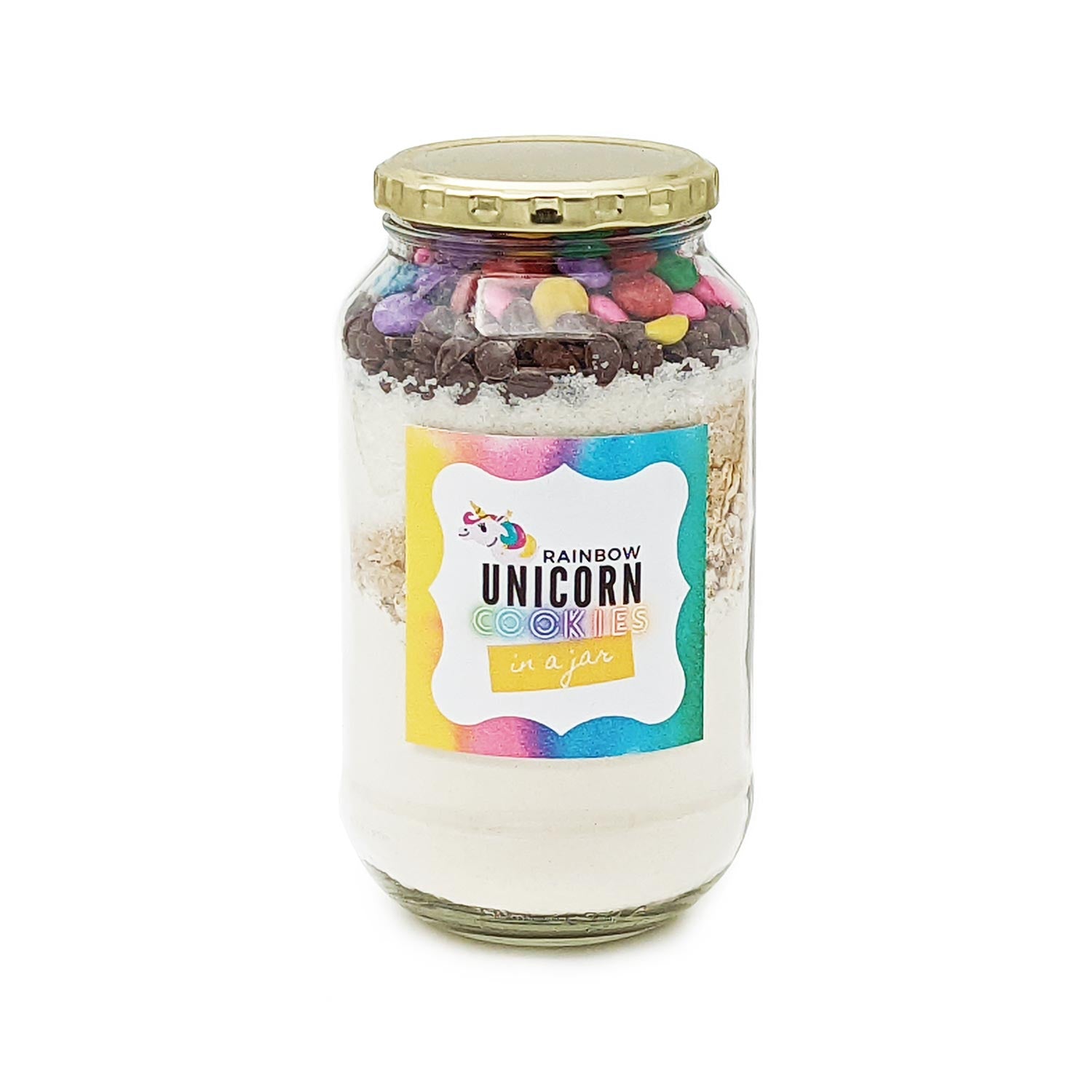 Gifts in a Jar Rainbow Unicorn Cookies Chocolate Gifts in a Jar