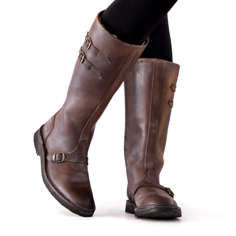 Groundcover Alpine Ladies Brown Long Wool Boots Boots Groundcover 