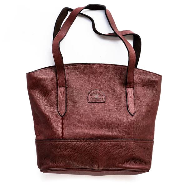 Groundcover Leather Shopping Bag Bags & Handbags Groundcover burgandy 