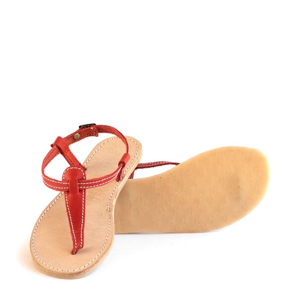 Groundcover Kate Ladies Red Leather Sandal Sandals Groundcover 