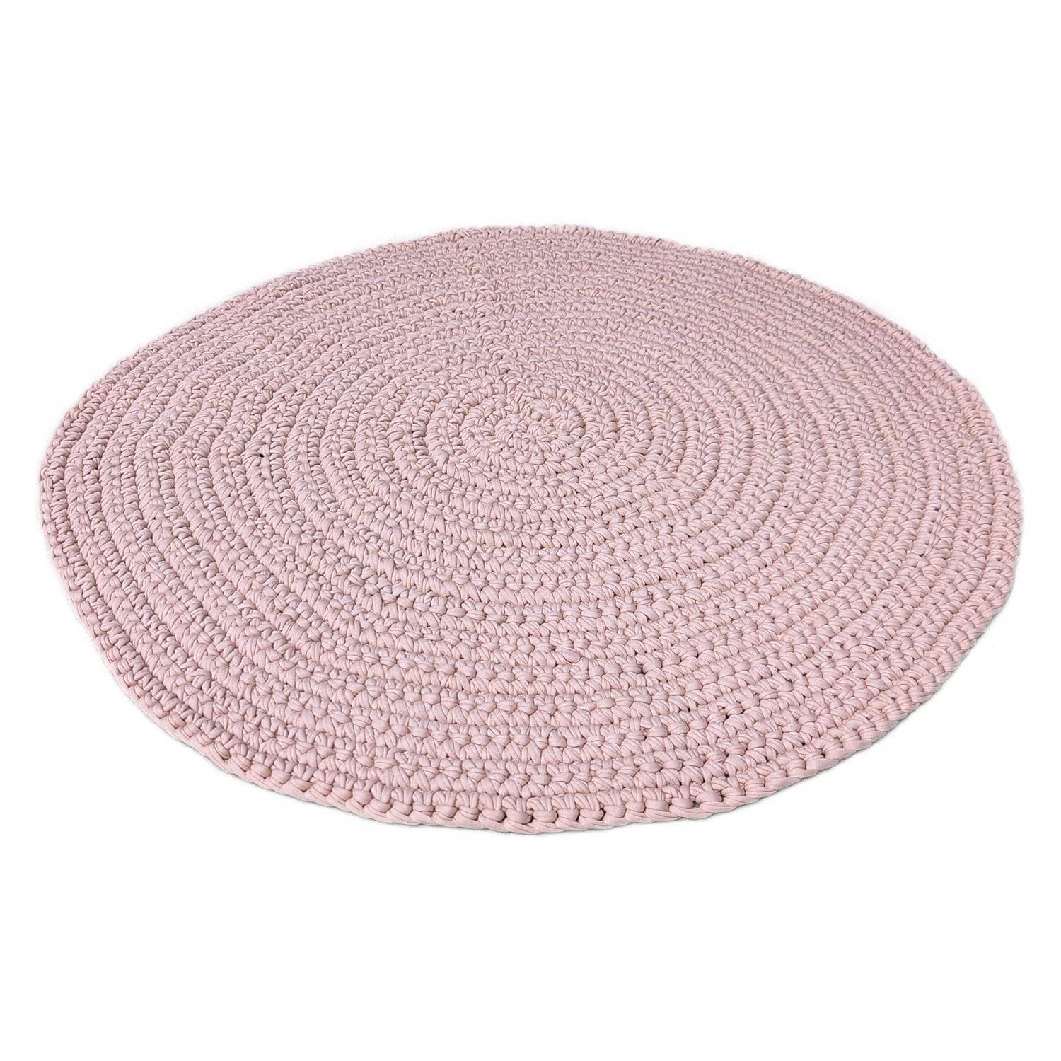 H18 Cotton Crochet Round Mats Rugs & Mats H18 Foundation Dusty Pink 80cm