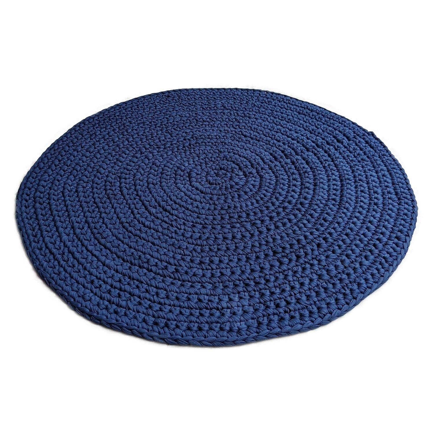 H18 Cotton Crochet Round Mats Rugs & Mats H18 Foundation Navy 80cm 