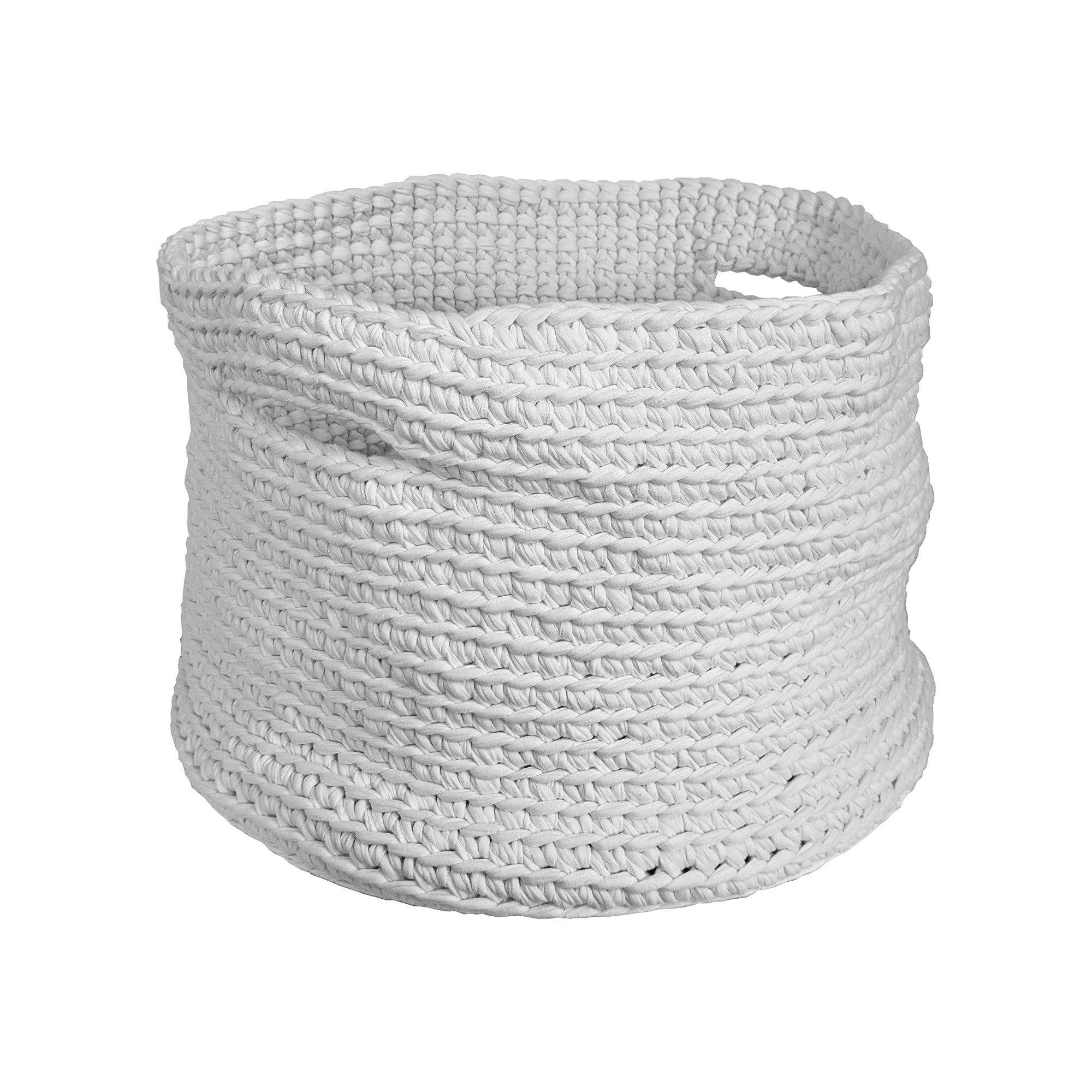 H18 Light Grey Cotton Crochet Basket Baskets & Planters H18 Foundation 