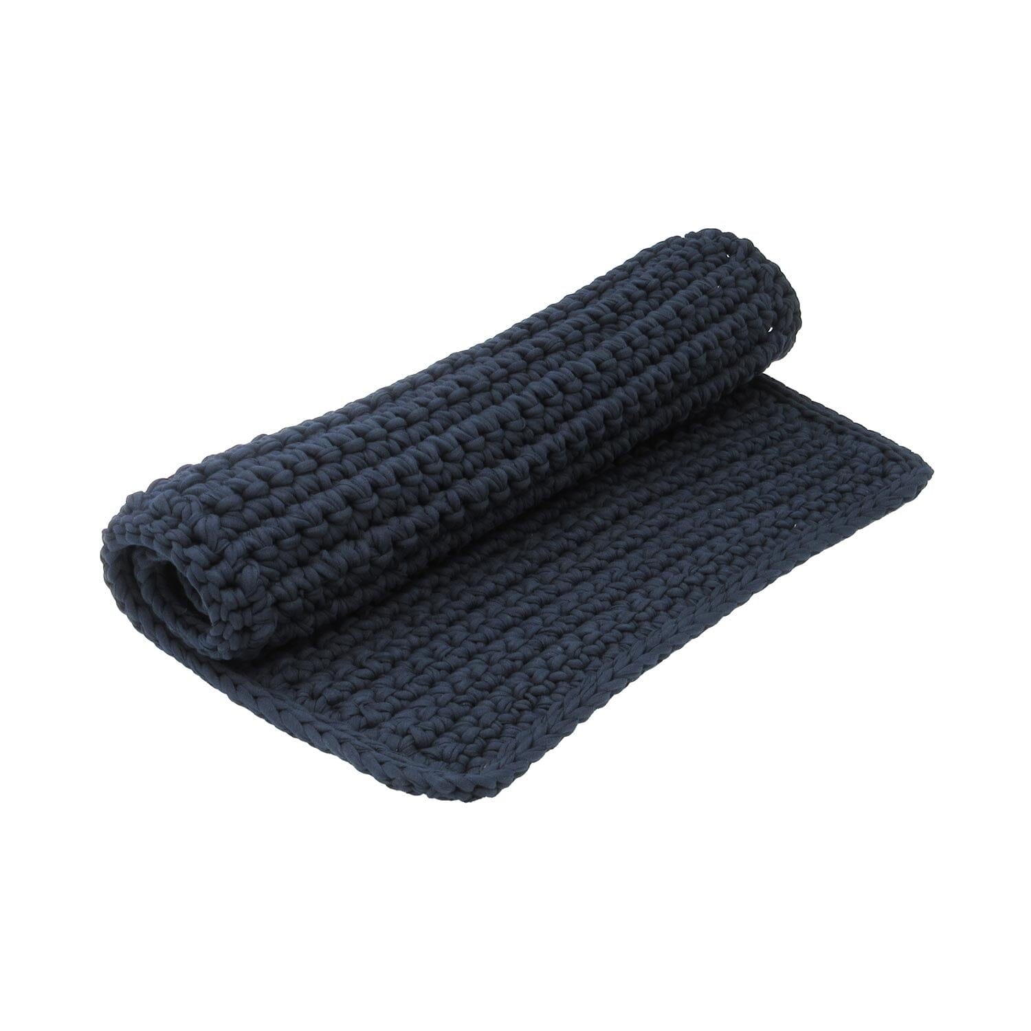 H18 Navy Blue Cotton Crochet Bathmat Rugs & Mats H18 Foundation 