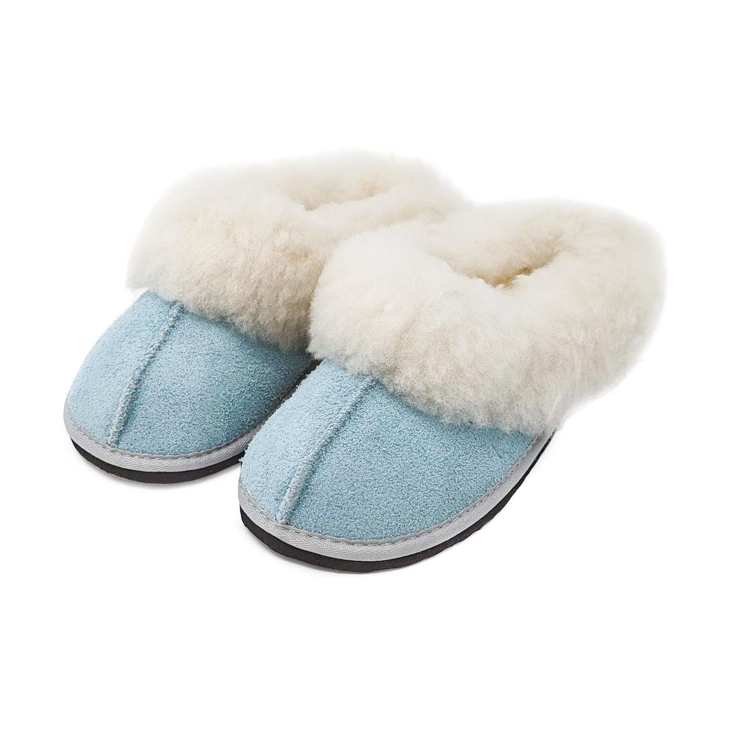 Karu Sleek Limited-Edition Powder Blue Sheepskin & Wool Slippers Slippers Karu Slippers 3 