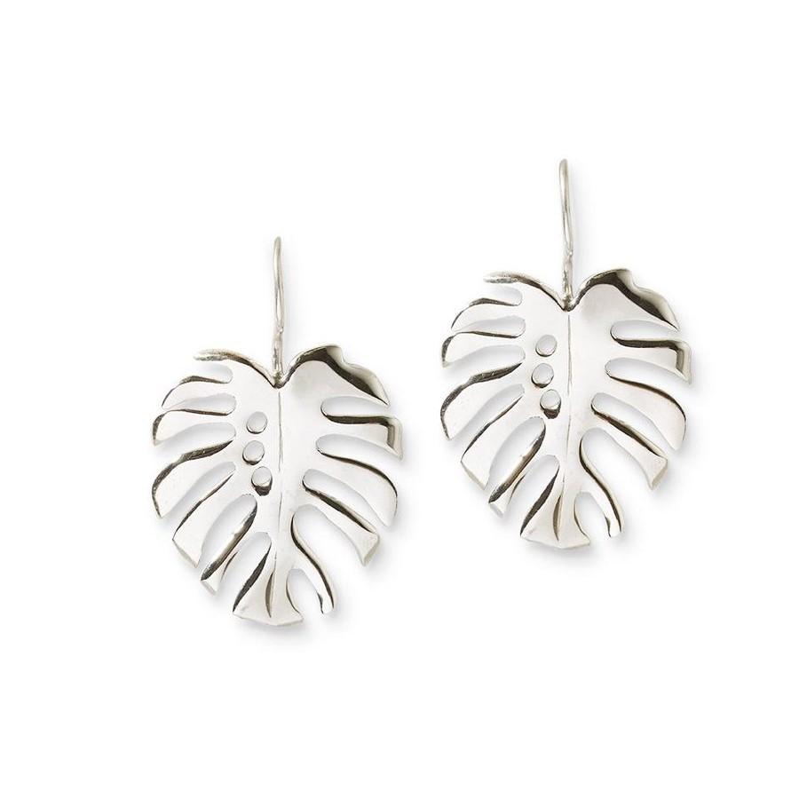 Katmeleon Monstera Deliciosa III Drop Earrings clothing & accessories Katmeleon Jewellery sterling silver