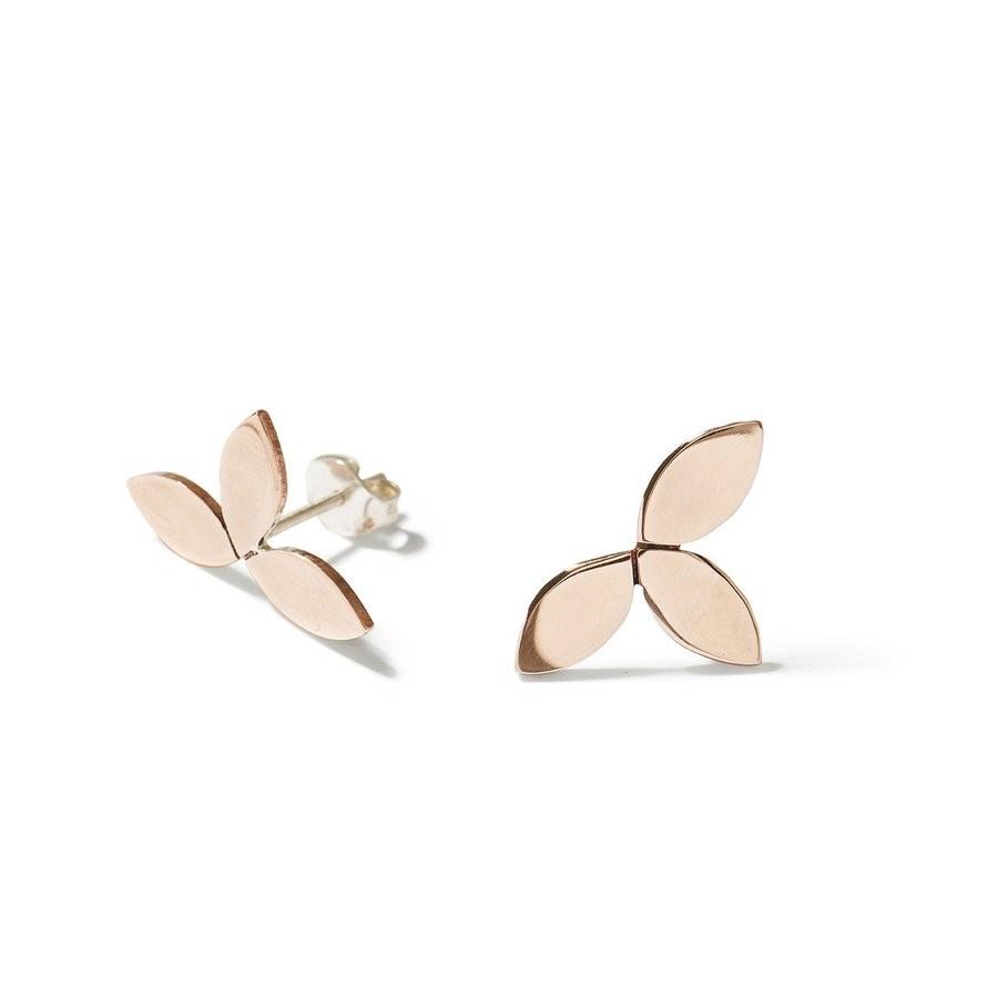 Katmeleon Trilogy Leaf Stud Earrings clothing & accessories Katmeleon Jewellery copper
