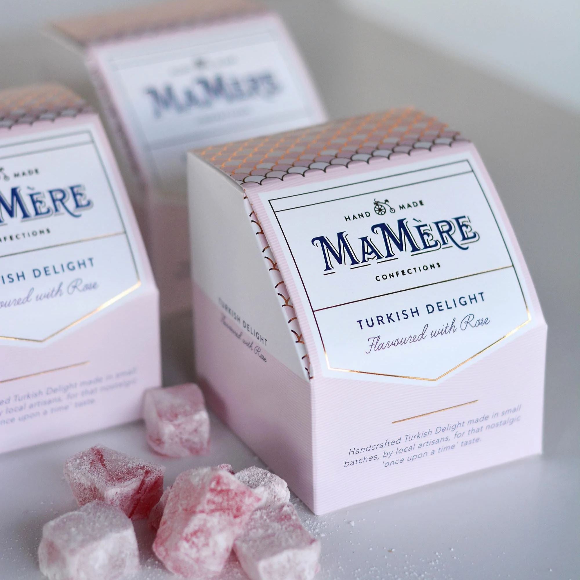 Ma Mère Rose Flavoured Turkish Delight 225g Sweets Ma Mère Confections