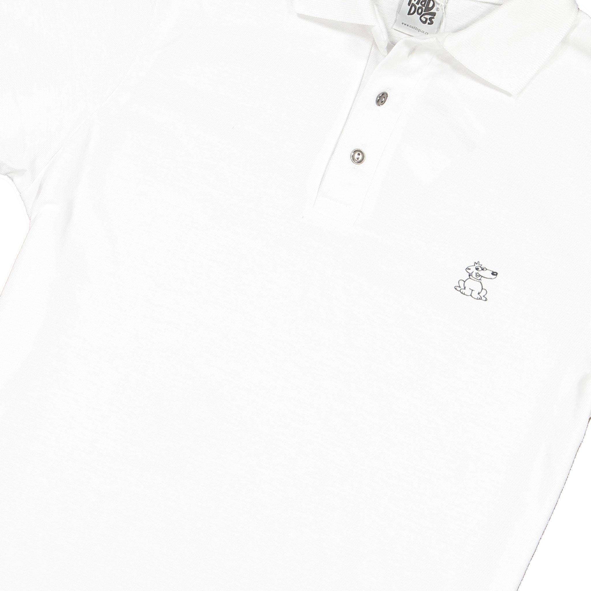 Mad Dogs White Mens Golf Shirt Tops Mad Dogs 