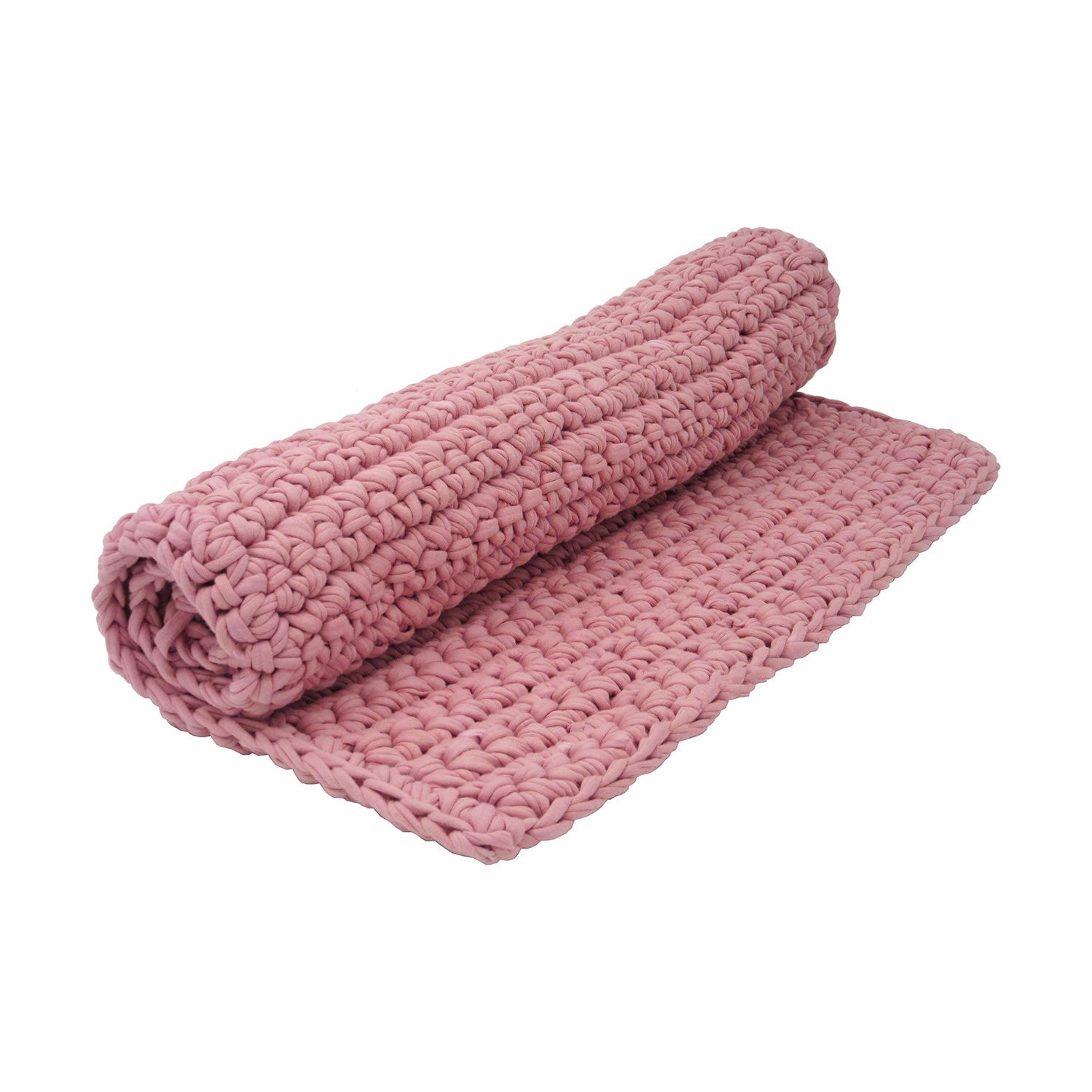 madebyartisans Dusty Pink Cotton Crochet Rectangular Mats home & decor madebyartisans.