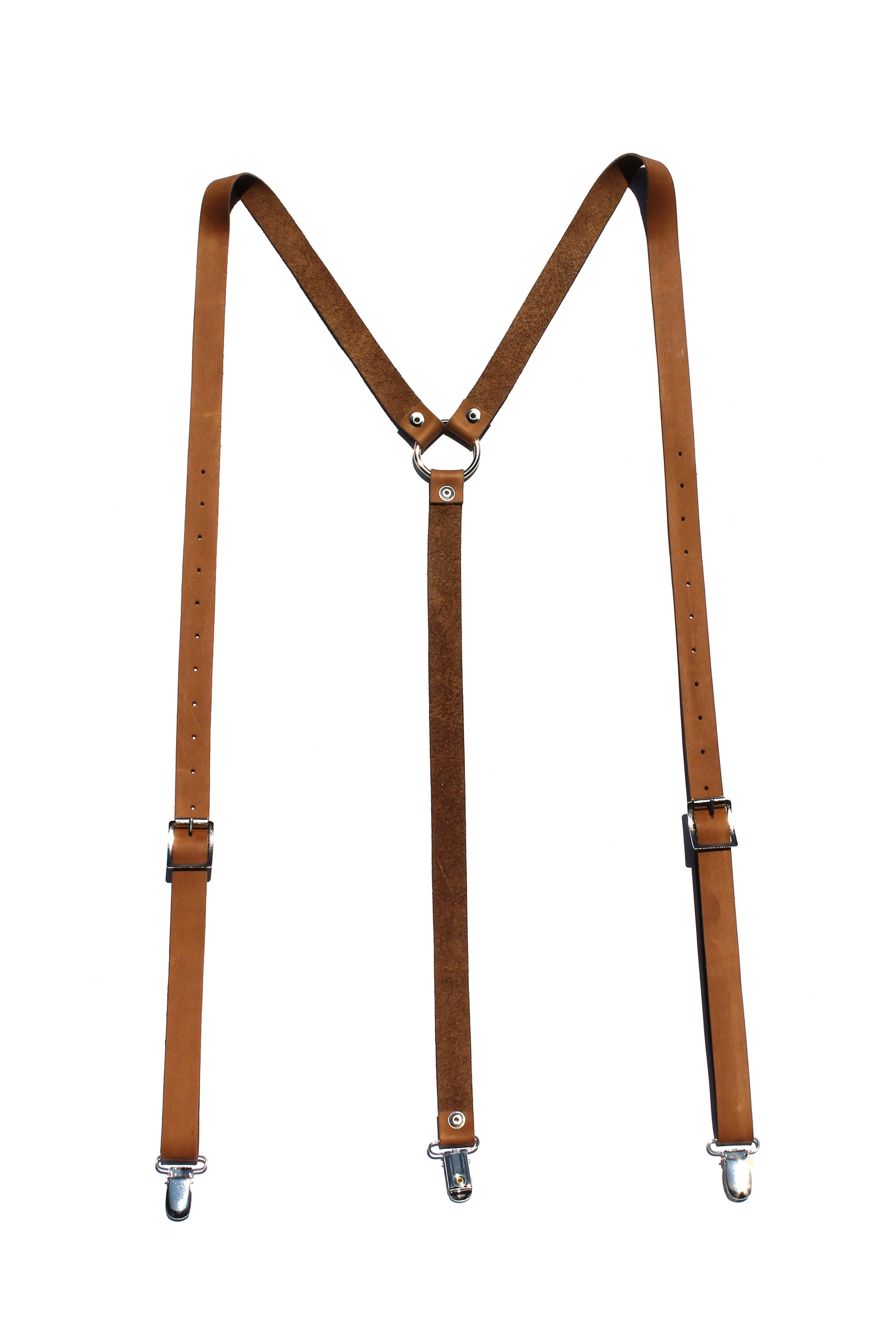 Major John Genuine Leather Suspenders Ties, Bow Ties & Suspenders Major John medium tan 