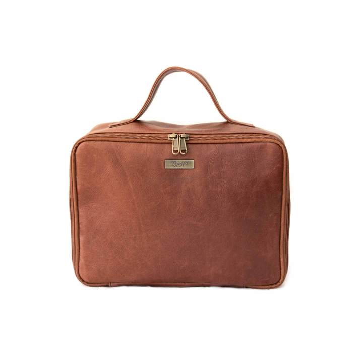 Mally Ladies Brown Leather Toiletry Bag clothing & accessories Mally Leather Bags