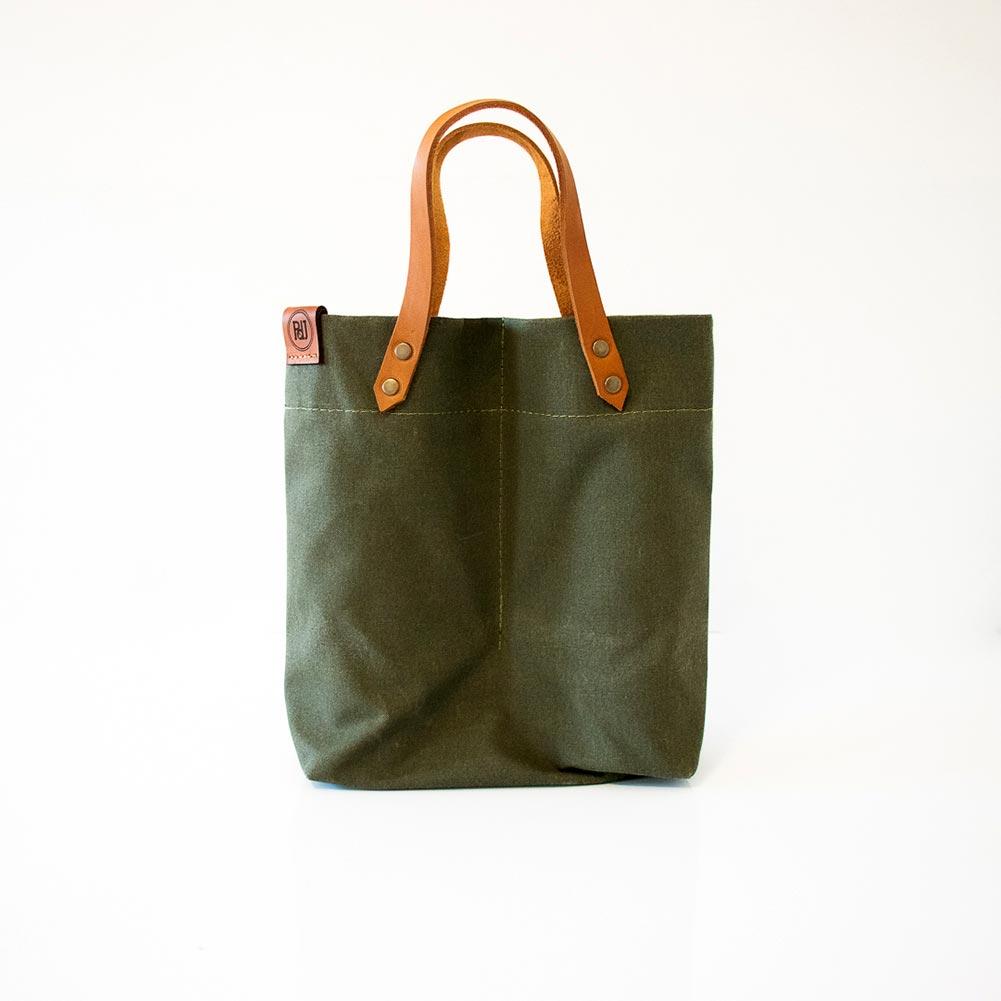 PdJ Canvas & Leather Double Wine Carrier Bag Bags & Handbags Pieter de Jager green 