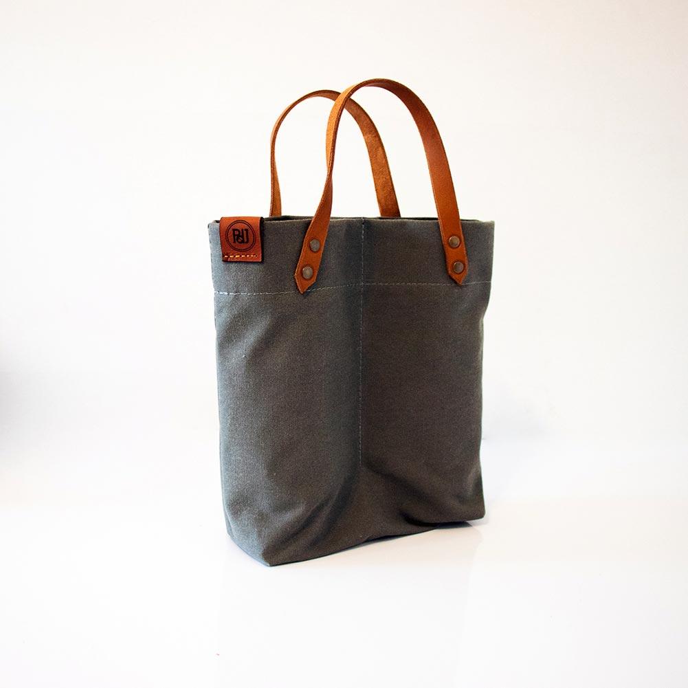 PdJ Canvas & Leather Double Wine Carrier Bag Bags & Handbags Pieter de Jager grey 