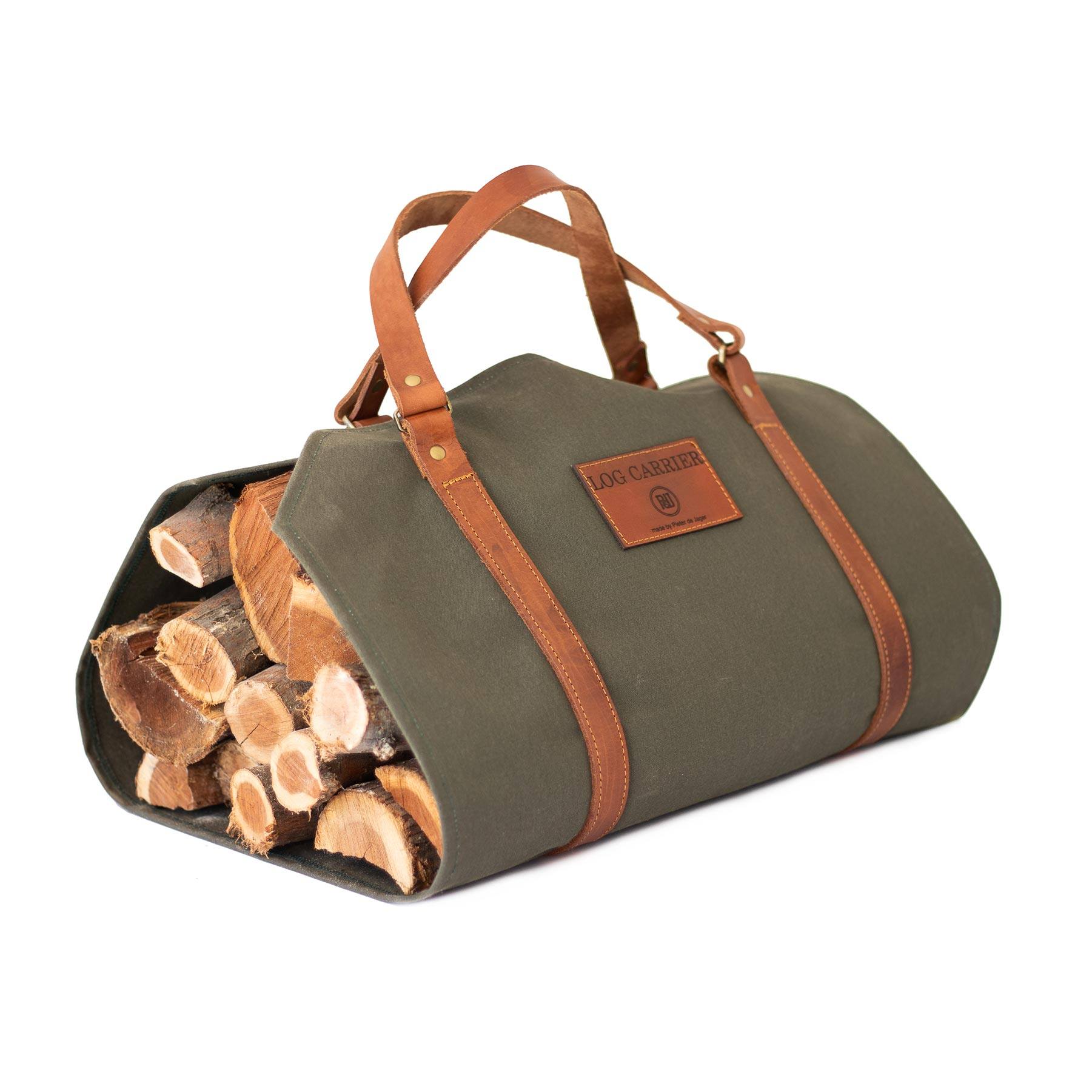 PdJ Canvas & Leather Log Carriers Made by Artisans