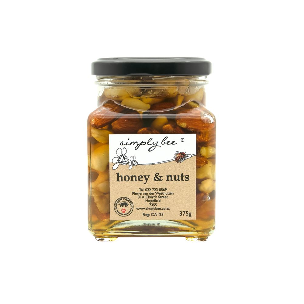 Simply Bee Honey and Nuts in Glass 375g food Simply Bee