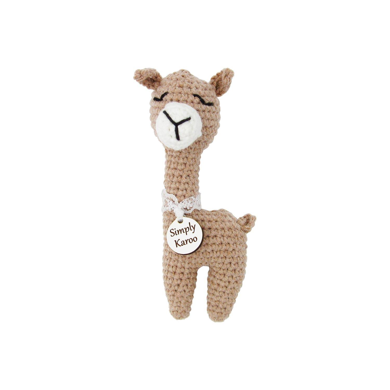 Simply Karoo Crochet Llama Baby Rattles baby & kids Simply Karoo beige