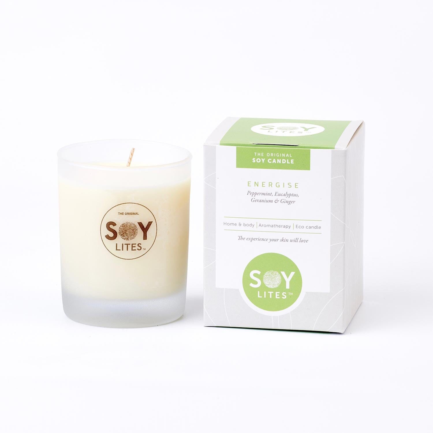 SoyLites 'Energise' Soy Candle with Spearmint, Peppermint, Eucalyptus, Geranium & Ginger Candles SoyLites 