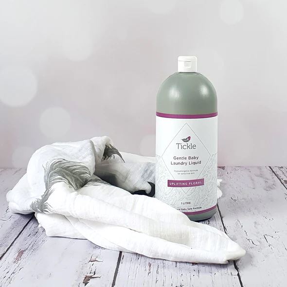 Tickle Lab Gentle Baby Laundry Liquid Kitchen & Bathroom Better Earth 1 litre Uplifting Floral 