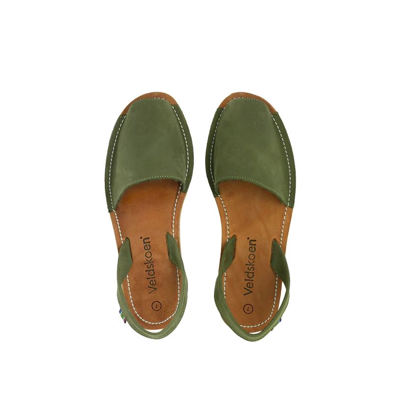 Veldskoen Namaqualand Aloe Olive Leather Sandal Sandals Veldskoen 